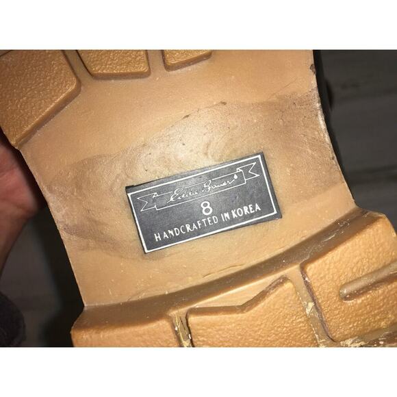 Eddie Bauer Duck Waterproof Snow Hiking Winter Boot Mens 8 Green Blue Leather - Picture 11 of 14